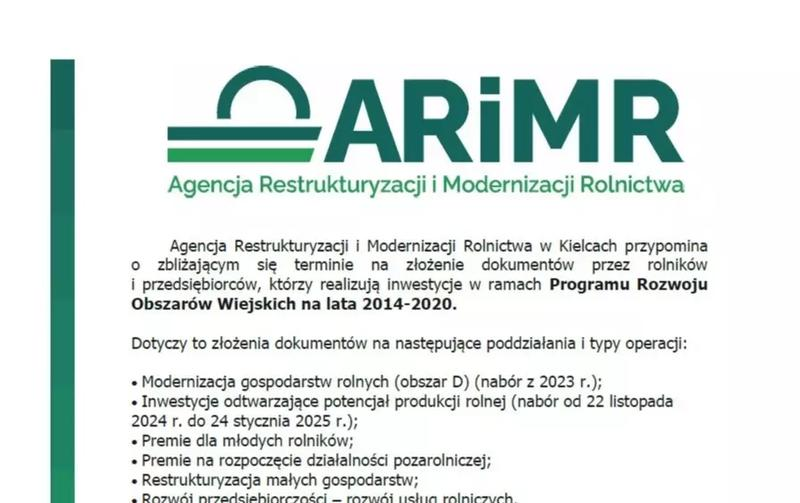 Wsparcie ARiMR i KOWR